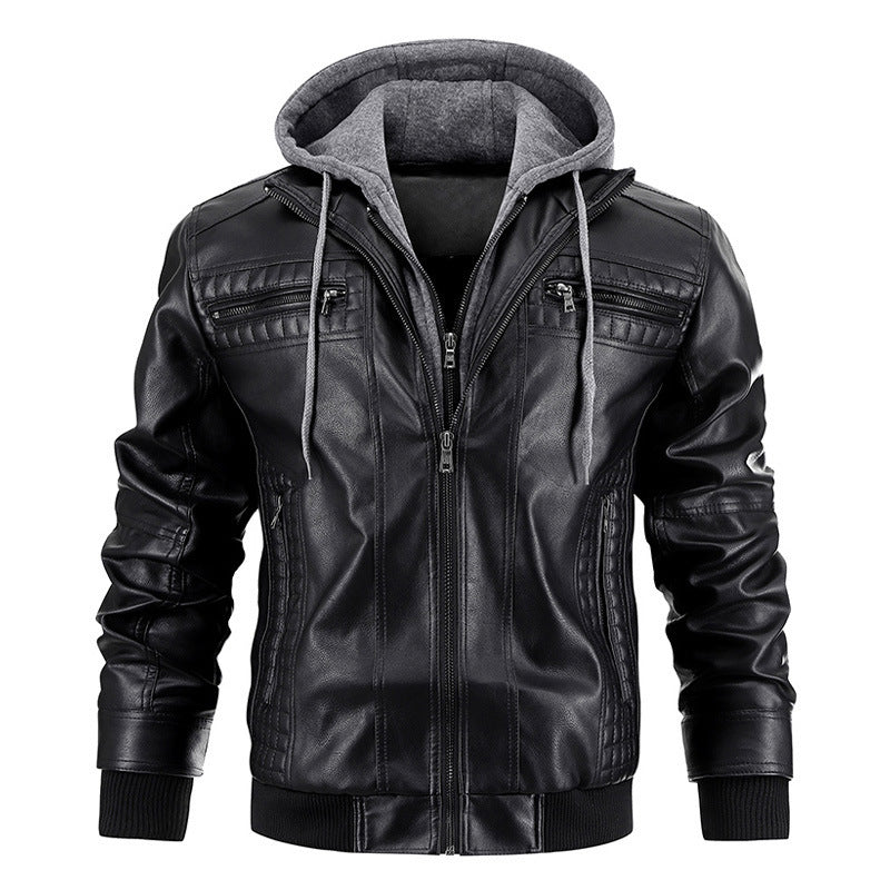 Hooded Leather Jacket