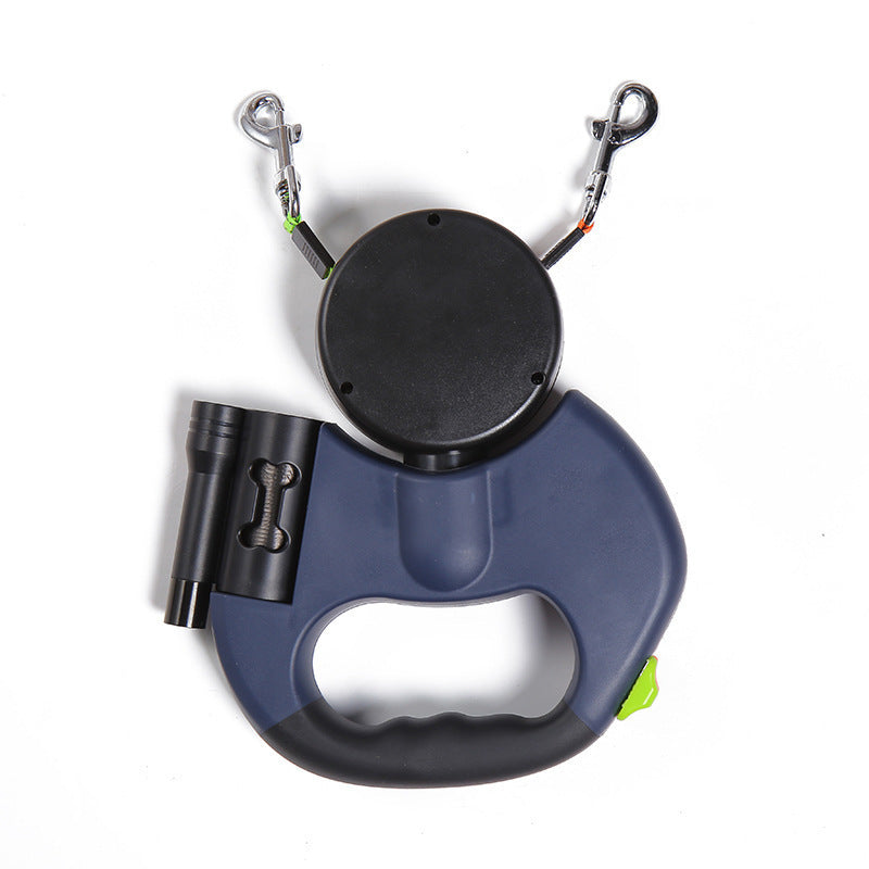 Reflective Dual Pet Leash with Lights