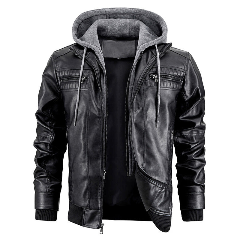 Hooded Leather Jacket