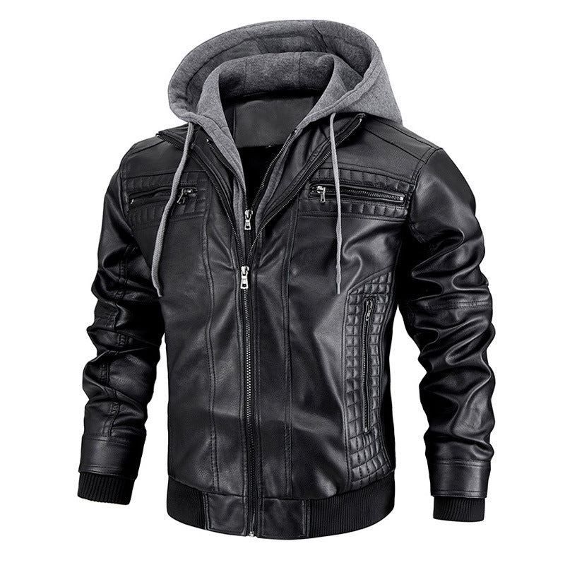Hooded Leather Jacket