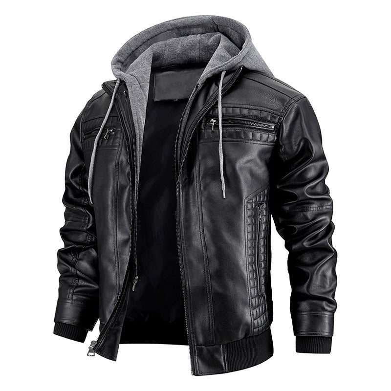 Hooded Leather Jacket