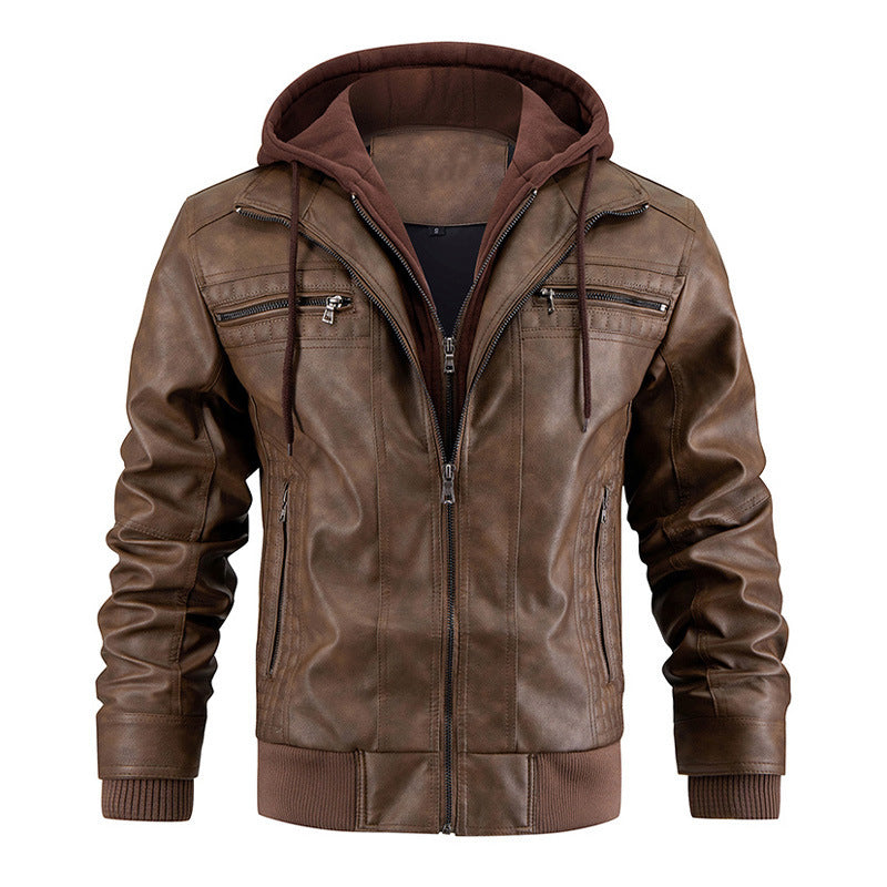 Hooded Leather Jacket